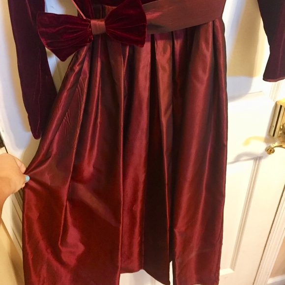 Vintage Red Velvet Dress - Picture 3 of 5